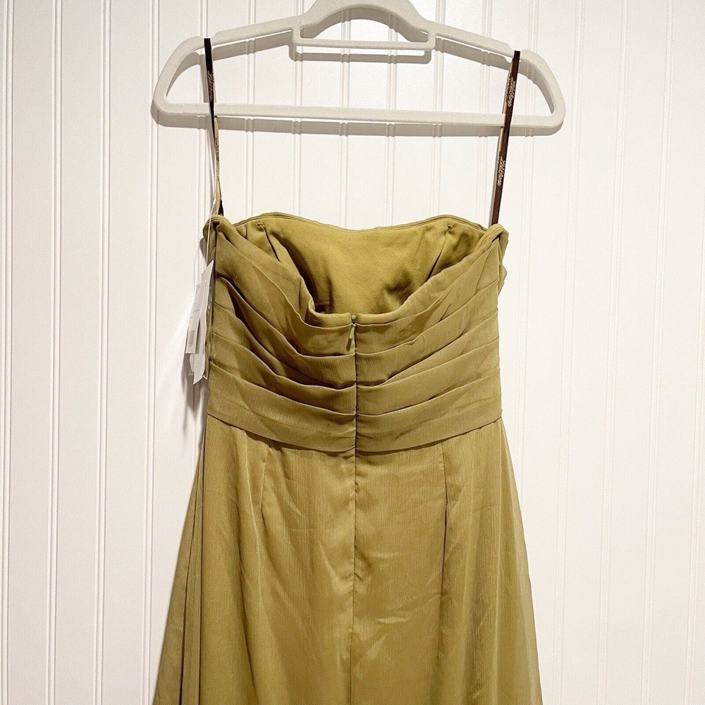 Lela Rose Bridesmaid Maxi Dress Strapless Citron Green NEW Size 8 - Picture 7 of 7